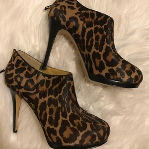 Nine West leopard print booties